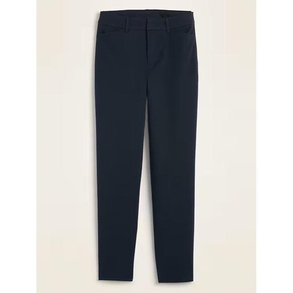 Old Navy High Rise Pixie Straight Ankle Pants Womens 12 Navy Blue Stretch NEW - Picture 3 of 11